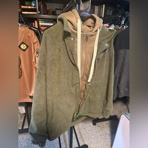 Corduroy Jacket Zip and Button Up